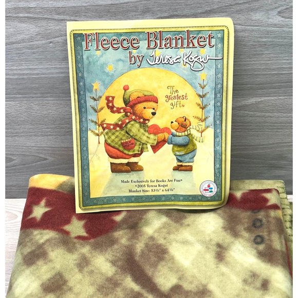 Teresa Kogut Teddy Bear Fleece Blanket The Greatest Gift Throw 53 x 64 Friends - Picture 5 of 8
